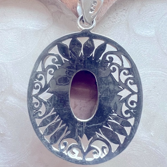 Beautiful 925 Sterling Silver and Pink Opal Pendant, NWOT - Picture 2 of 4